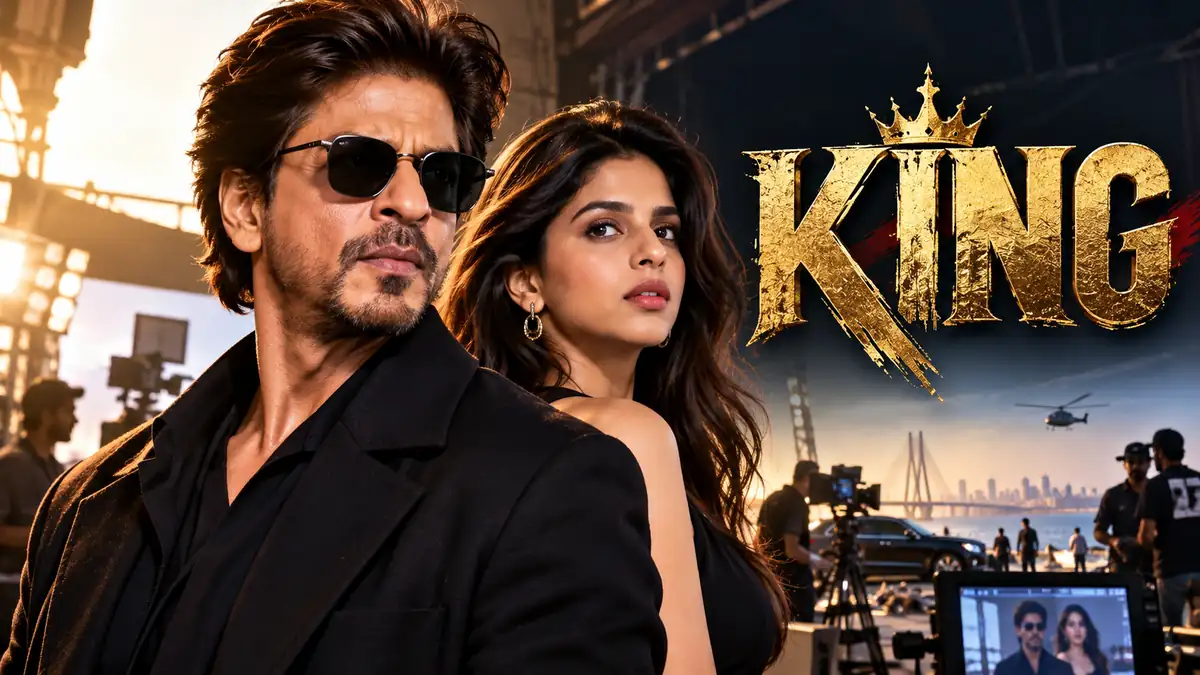 Shah Rukh Khan and Suhana Khan in a conceptual promotional image for King movie